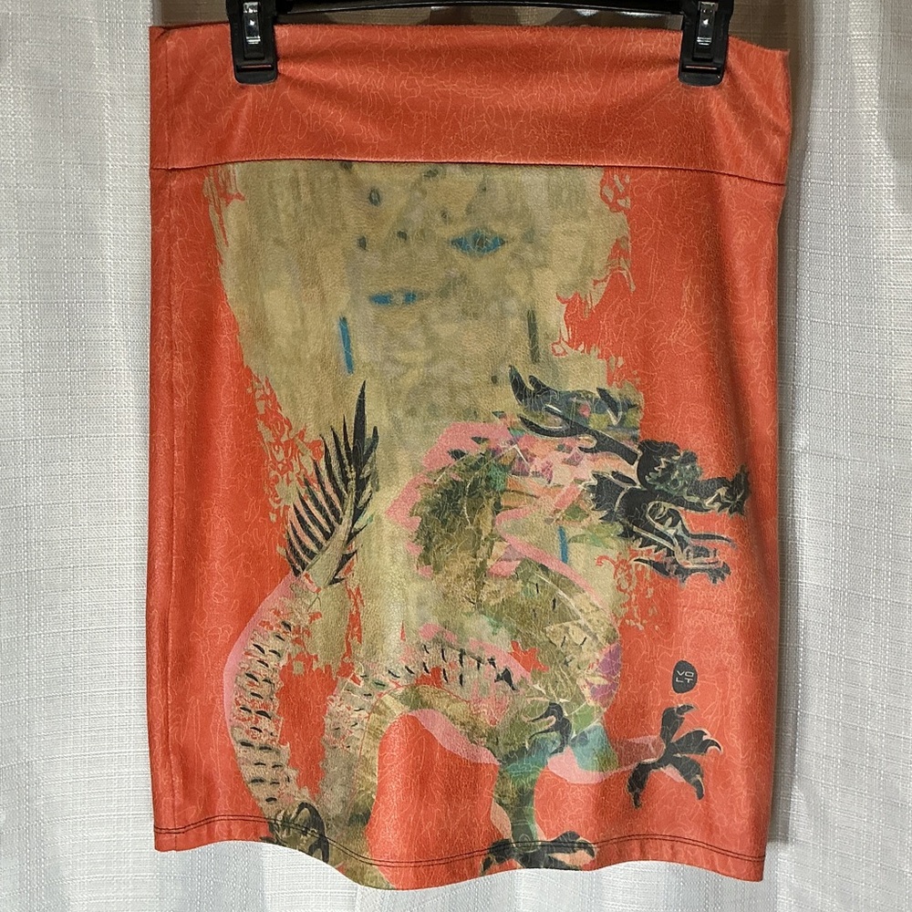 Volt Design Orange Dragon Mini Skirt
